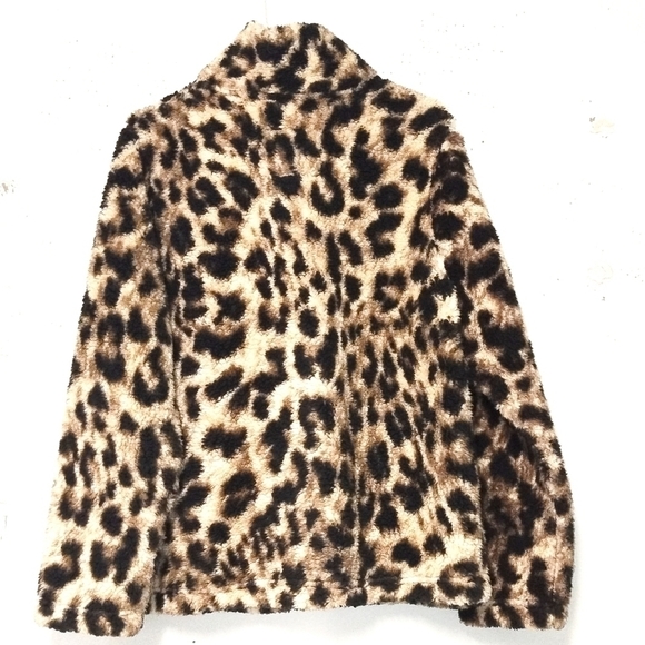 Member's Mark Cozy Sherpa faux fur leopard print zipper front jacket Size: XL - Picture 2 of 5